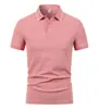 Camisa polo de manga corta con logo estampado, ropa de trabajo versátil tanto para hombres como para mujeres, 230 gramos, hilo doble 40's Sorona