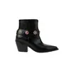 Botines Estilo Western Tacón Grueso Punta Fina Botas Amazon Negras Botas de Moda para Adulto Hechas a Medida Microfibra Mujer Tacones Súper Altos Europeos y Americanos