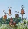 Novo produto transfronteiriço Estacas de Jardim para Casa de Pássaros suporte para casa de pássaros arte em metal com decoração de haste