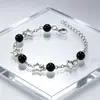Pulsera de Estrella de Cinco Puntas Hueca Nueva Retro Popular para Mujer Pulsera de Cuentas de Perla Artificial Pulsera de Muñeca