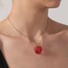 Collar divertido con diseño de cerebro rojo nuevo de Halloween transfronterizo de estación independiente, colgante de regalo festivo exagerado de moda