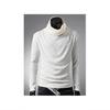 Camisa de Base de Gola Alta Masculina Primavera e Outono Desgaste Slim-fit Masculino Colarinho Empilhado Manga Comprida Curto Solto Cor Sólida Camiseta Top Moderno