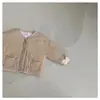 Ropa de otoño para niños estilo coreano, chaqueta de algodón con cuello en V para niños y bebés, top suave para niños