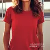 Camiseta de Algodón Puro Manga Corta Cuello Redondo Poliéster Color Puro Lisa para Pareja Hombres y Mujeres Tops Casuales Exportación Transfronteriza Especial