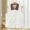 Colete de Algodão Estiloso com Lapela para Mulheres, Roupa Externa, Temporada Outono/Inverno, Colete de Novo Estilo, Roupa para Mães Jovens, Quente, Proteção contra o Frio, Jaqueta Colete