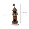 Portavelas Faro Oxidado de Producto Nuevo Transfronterizo Manualidades Decorativas Creativas de Arte en Hierro