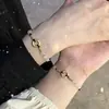 Celebridade da Internet Conconcentric Round Agate Corda de Mão Trançada Feita à Mão Feminino Estilo Ins Corda Preta Vermelha Simples Pulseira de Melhor Amigo para Casal Presente