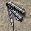 Cordones a cuadros de 2.5 cm estilo británico cordones de tela escocesa zapatos de lona zapatos de cuero cordones para mujer