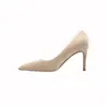 Saltos Altos Pretos Femininos de Primavera, Bico Fino, Salto Agulha, Boca Rasa Versátil, Sapatos Profissionais para o Trabalho, Estilosos e Versáteis