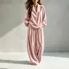 Conjunto de dos piezas de moda casual de otoño para mujer europea y americana 2026, traje de solapa de manga larga y pantalón largo