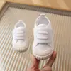 Zapatos Casuales para Niños Zapatos de Lona Suela Suave Zapatos de Caña Baja Primavera y Otoño Velcro Zapatos Blancos Zapatos Planos para Niños y Niñas Zapatos para Niños Pequeños