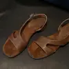 Primer Encuentro con las Sandalias Ji Fang Abiertas sin Cierre para Mujer, Sandalias Transpirables de Verano para Exteriores