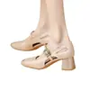 2026 Primavera/Verano Nuevo Diseño de Nicho de Comercio Exterior Zapatos de Tacón Alto Mary Jane para Mujer Punta Cuadrada Tacón Grueso Correa Única Transfronterizo
