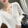 Cárdigan de Verano de Seda de Hielo con Protección Solar para Mujer, Corto de Manga Larga Fino para Exterior, Combinable con Falda, Abrigo, Top, Suéter para Aire Acondicionado, Blusa de Punto
