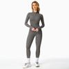 Amazon Europeo y Americano cremallera nude manga larga body completo mallas alta resistencia ejercicio físico ropa de yoga body completo 8306