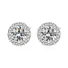 Pendientes de Plata de Ley S925 con Circonita Estilo Francés de Lujo Ligero para Mujer, Moda Ins Estilo Minimalista, Pendientes Redondos Geométricos de Cartílago de Gama Alta