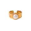 Anillo Turquesa de Moda Estilo Palacio Retro Elegante Chapado en Oro de 18 Quilates Geométrico Diamante Redondo Ojo de Gato Anillo Joyería