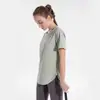 Roupa de Yoga Nova Transfronteiriça Manga Curta Feminina Tamanho Grande Divisão Curva Roupa de Fitness Solta Alta Elasticidade Esportiva Secagem Rápida