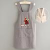 Delantal de tela de algodón arrugada para cocina casera, antiincrustante, transpirable, para cocinar, delantal nuevo para el trabajo, estampado, catering, ropa especial de trabajo