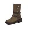Botas Chelsea femininas de sola grossa, que aumentam a altura, estilo britânico, coleção outono/inverno 2026, estilo cowboy western e de deserto, botas curtas que emagrecem
