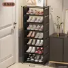 Zapatero estante de almacenamiento multicapa para el hogar simple entrada interior dormitorio espacio de alquiler ahorro de espacio apartamento pequeño zapatero
