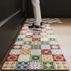 Tapete de piso de cocina de tierra de diatomeas, estilo americano vintage, fácil de limpiar, antideslizante, tira larga, absorbe agua y aceite, felpudo resistente a la suciedad