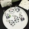 Chaveiro Pingente Panda Transparente Acrílico Fofo e Atraente Decoração de Mochila de Estudante Desenho Chaveiro Presente
