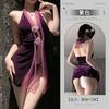 Ventas Directas de Fábrica Ailurulu Lencería Sexy Cheongsam de Terciopelo Rosa con Cuello Halter Conjunto Morado Delicado 5775