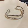 Pulsera de apertura multicapa transfronteriza de Europa y Estados Unidos, pulsera de metal con personalidad simple, joyería de temperamento de estilo frío, venta al por mayor para mujeres