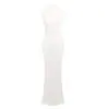 Vestido Largo con Escote Halter, Espalda Descubierta, Sin Mangas, con Pliegues, Calidad de Exportación Transfronteriza, Vestido Ajustado Europeo y Americano