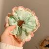 Dulce Liga para el Cabello Scrunchie para Mujeres, Satén de Alta Gama Estilo Coreano Versátil Cuerda para el Cabello, Suave Encaje Lunares Accesorio para el Cabello, Pañuelo Cuadrado para la Cabeza