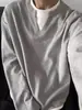 Moletom Masculino Gola V Falso Duas Peças Textura Waffle Estilo Americano Inverno Forrado com Fleece Espessado Cleanfit Camiseta de Manga Longa