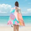 Toalla de Playa de Terciopelo Doble Cara de Secado Rápido para Adultos con Estampado, Toalla de Baño con Botón para Playa y Natación, Chal de Playa Absorbente, Toalla Grande