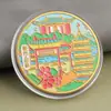 Monedas conmemorativas de ciudades, recuerdos turísticos, monedas coloridas en relieve con paisajes arquitectónicos de Beijing, Shanghái y Nanjing, monedas conmemorativas coleccionables