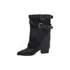 Botas vaqueras occidentales de tacón grueso y pierna ancha para mujer, nuevas botas de moda tendencia para otoño e invierno 2026, botas Martin versátiles