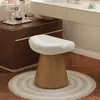 Banqueta Giratória Minimalista de Madeira Maciça para Uso Doméstico, Adequada para Closet, Manicure, Tocar Piano, Trocar Sapatos, Sala de Estar, e como um Banco Baixo Versátil ou Cadeira de Maquiagem