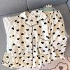 Fábrica de Origem Novo Popular Primavera e Outono Fino Algodão Nuvem Doce Pijama Calças de Manga Comprida Roupa de Casa Conjunto de Duas Peças