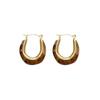 Aretes geométricos simples franceses de ámbar 2024 nuevos aretes de lujo ligero para mujer aretes versátiles de moda de alta gama para mujer