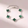 Pulsera popular de trébol de cuatro hojas de 13 mm exquisitamente elaborada, pulsera de cinco flores de nácar de doble cara de 18 quilates para mujer, nueva versión con un toque de alta gama