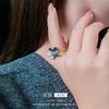 Anillo de perla de agua dulce con mariposa fritilaria de circón electrochapado en oro real, de lujo ligero y alta gama, para el dedo índice, joyería versátil al por mayor