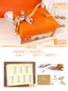 Hermes Naranja Fresco Estofado Instantáneo Nido de Pájaro Caja de Regalo Naranja Pañuelo de Seda Portátil con Logo