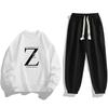 Traje Deportivo Casual de Primavera y Otoño para Hombre Sudadera de Cuello Redondo Leggings de Manga Larga Estilo Coreano Moda Ropa Nueva para Hombre