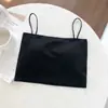 Top de tubo y camisola de primavera y verano para mujer, estilo corto, prenda exterior de moda con tirantes bonitos y almohadillas para sujetador incorporadas