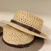 Sombrero de paja plano tejido hueco estilo Old Money para mujer, sombrero de sol de playa retro francés de verano, sombrero de sol moderno