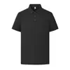 Camisa Polo de Hielo de Secado Rápido para Hombre Color Negro Sólido Cuello Solapa Manga Corta Ropa de Trabajo de Negocios Casual