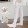 Estilo Verano Niños Leggings de Malla Anti-Mosquitos Estilo Coreano con Puntos Florales Pequeños y Lazo Grande de Cinta Larga Medias Venta al por Mayor