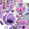 Compra direta transfronteiriça de 50 adesivos de desenhos animados de fantasia para Halloween com caveiras, cogumelos e aranhas para decoração criativa, adesivos à prova d'água