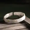Joyería de Plata Plata Pura 999.9 Flor de Peonía Separada por Color Pulsera Método Antiguo Estilo Étnico Retro Simple Pulsera Personalizada