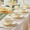 Jingdezhen Glaseado de Alta Temperatura Cerámica Estilo Japonés Estilo Pastoral Margarita Pequeña Cuenco de Arroz de Cerámica Set de Tazones y Palillos para el Hogar Vajilla