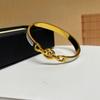 Pulsera Europea y Americana Transfronteriza Edición Ancha Acero Inoxidable Tamaño Ajustable para Mujer Exagerada de Alta Gama Dorada Abierta